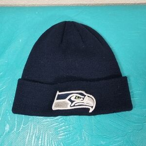 Seattle Seahawks Beanie Hat Cap Adult Blue Mens NFL